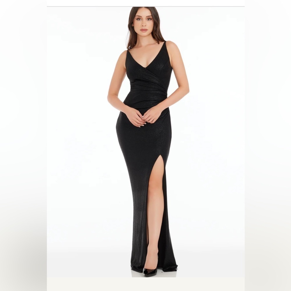 Dress the Population Jordan Metallic Black Dress Size Medium